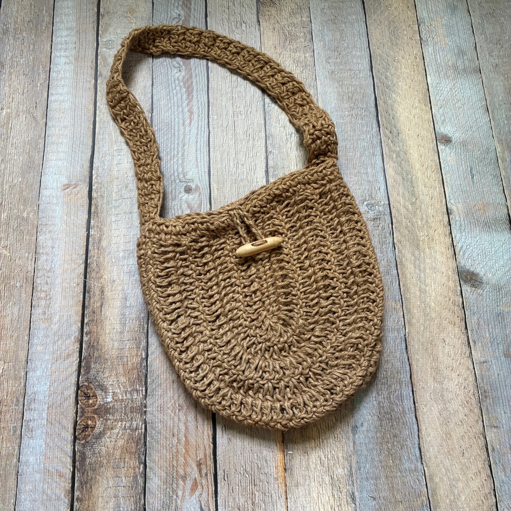 Vintage 1970s Rope Bag Made in Italy for Sears Shoulder Bag Boho Hippie Purse